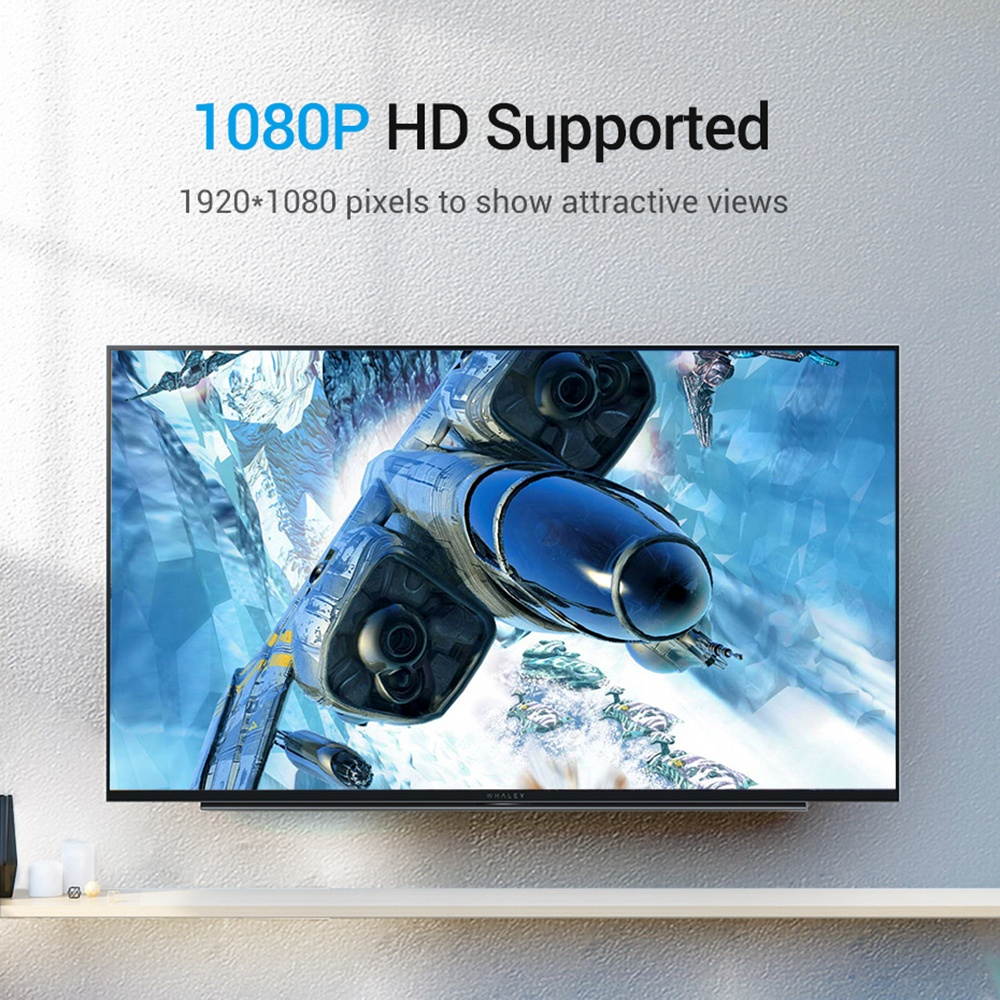 Vention DAIBI VGA Cable 3+6 Male to Male Flat Cable 1080P High HDTV Video Adapter for Projector Monitor Computer Cable 3m