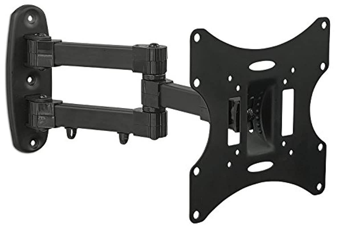 Mount-It! Articulating TV Wall Mount | Swivel, Tilt, Single Stud Mount | Flat Screen Bracket for 23-42 inch Monitor | Fits up to 200 x 200mm VESA | 66 lbs Capacity | Black