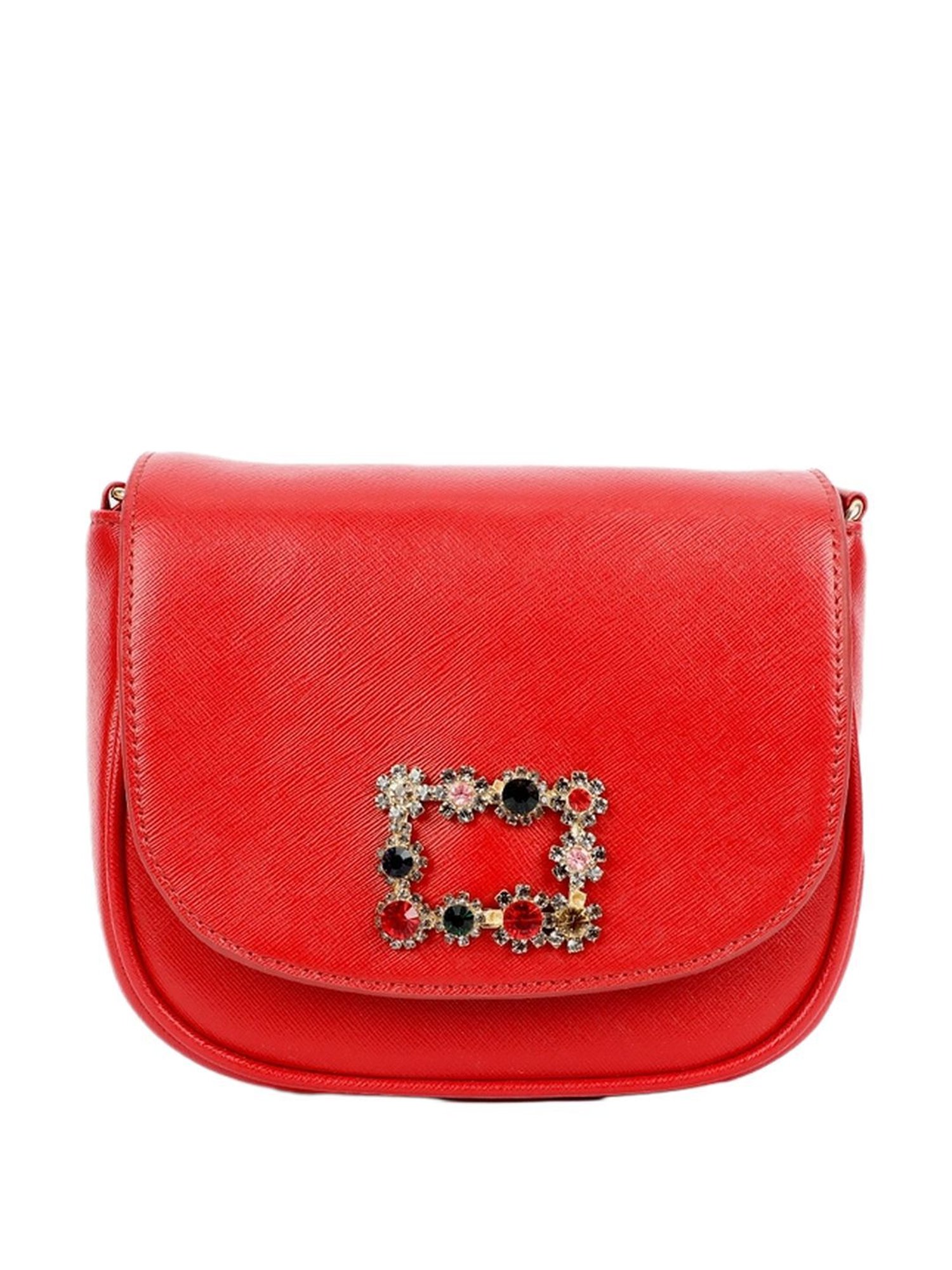 Carlton London Red Embellished Medium Sling Handbag