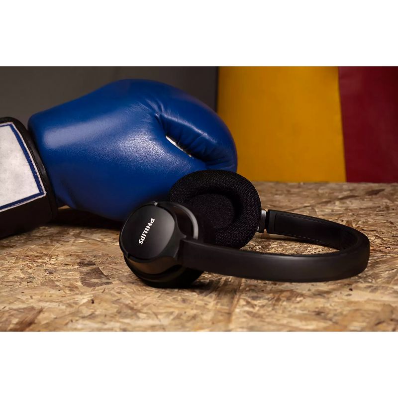 Philips ActionFit SH402 Wireless Bluetooth Headphones, IPX4 Splash-Resistance, Up to 20+ Hours of Play time, Echo Cancellation, Quick Charge, Smart Pairing and Cooling Earcups, Black (TASH402BK)