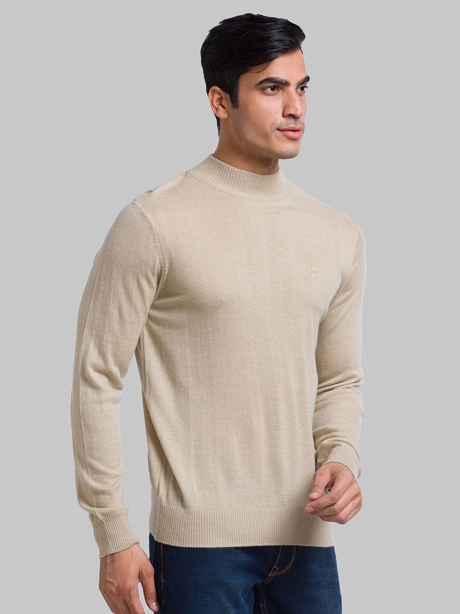 Parx Beige Regular Fit Sweater