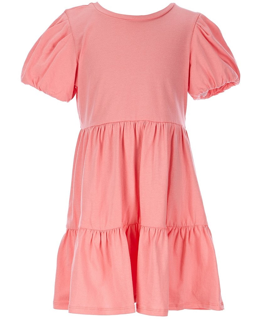 Poppies and Roses Big Girls 7-16 Puff-Sleeve Babydoll Dress