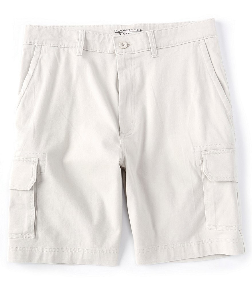 Roundtree & Yorke Big and Tall Performance 9#double; and 11#double; Inseam Flat Front Herringbone Print Shorts