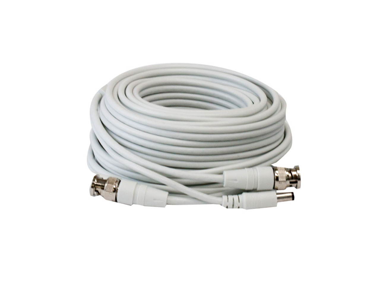 GW 60 Feet RG59 Video Power Combo Siamese Premade Coaxial Cable for HD CCTV Security Camera System 95% Coverage Shield Free 1 Year Warranty