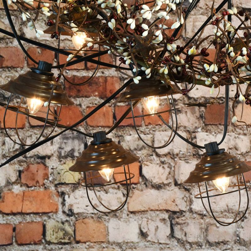 10 Lights Metal Up Lid Electric Café String Lights Bronze