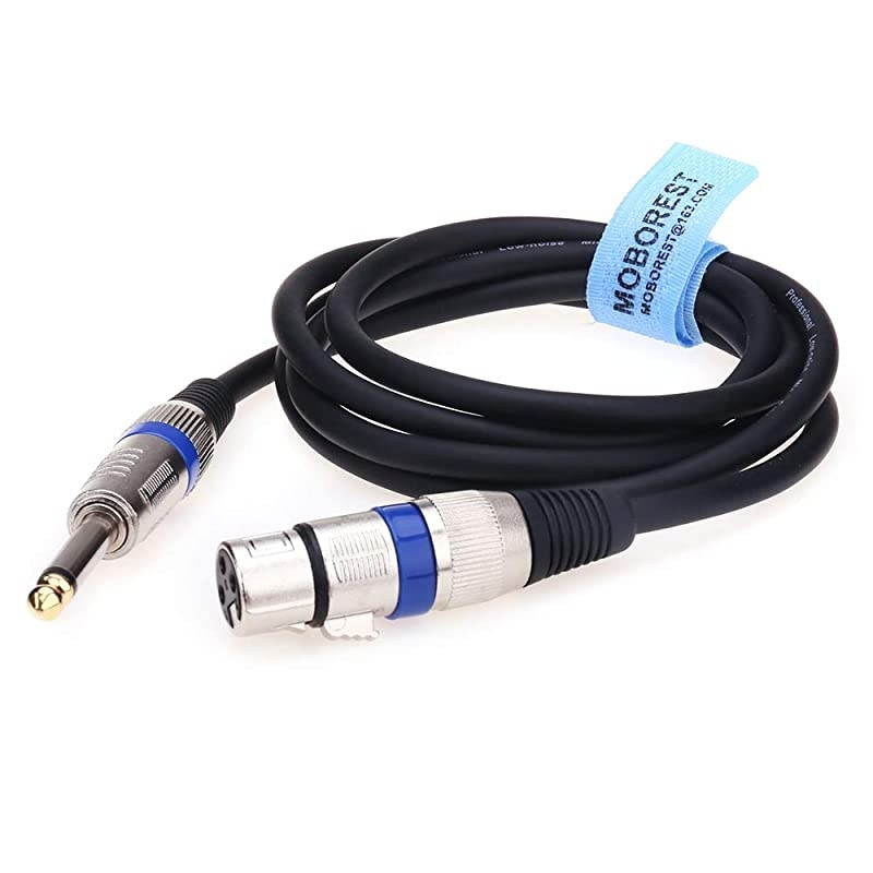 XLR to 1/4 Microphone Cable, - XLR Female to 6.35mm Mono Plug Unbalanced Interconnect Cable Powered Speakers Stage DJ Studio Sound Consoles - 5FT / 1.5Meters