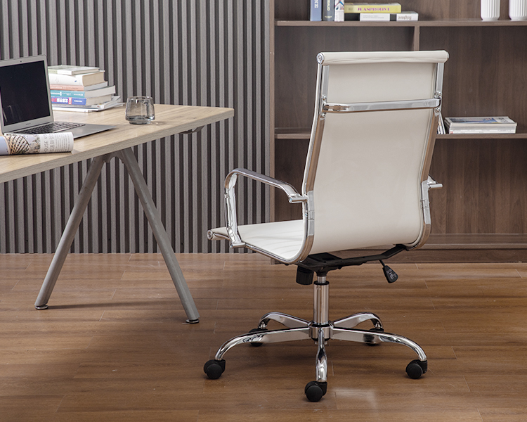 High Back Office Chair Home Desk Chair PU Leather Black