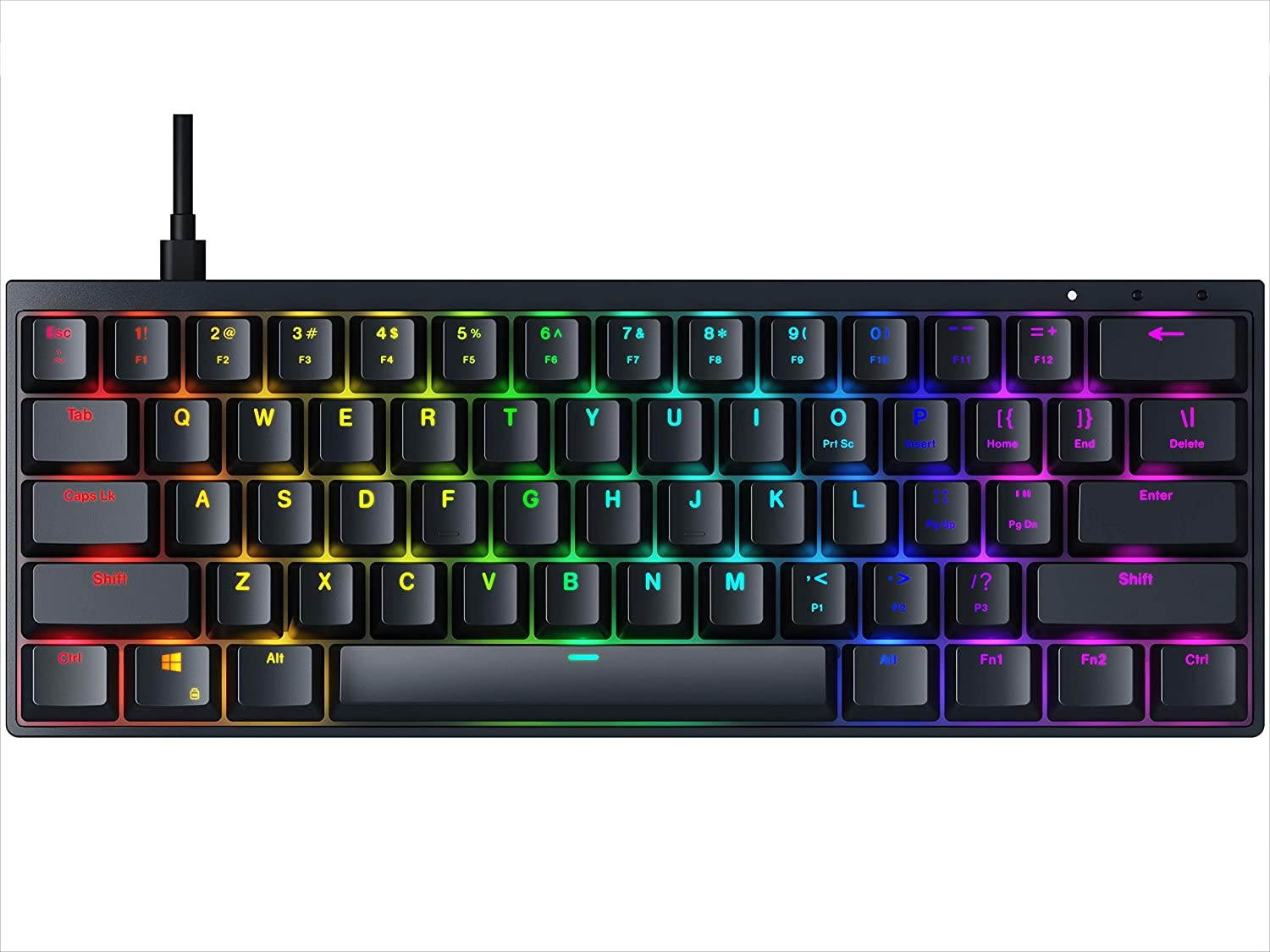 Durgod HK Venus RGB Mechanical Gaming Keyboard - 60% Layout - Double Shot PBT Cherry Profile - NKRO - USB Type C - Aluminium Chassis (Gateron Brown, Black)