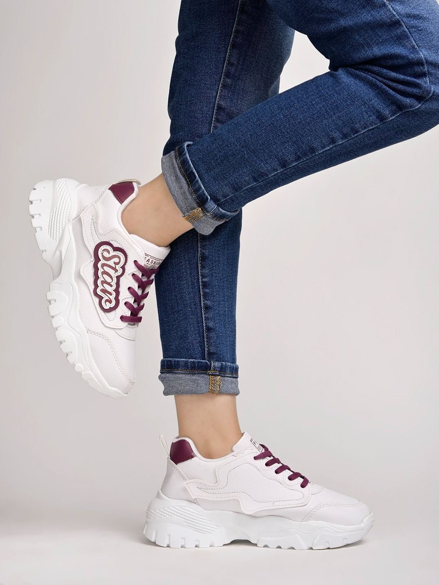 Shoetopia Women's Purple Casual Sneakers