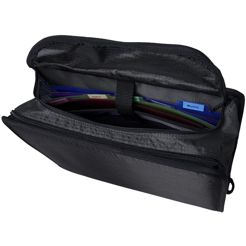 Case-it Zipper Binder with 5 Tab Files, D-Ring, 4 Inches, Blue