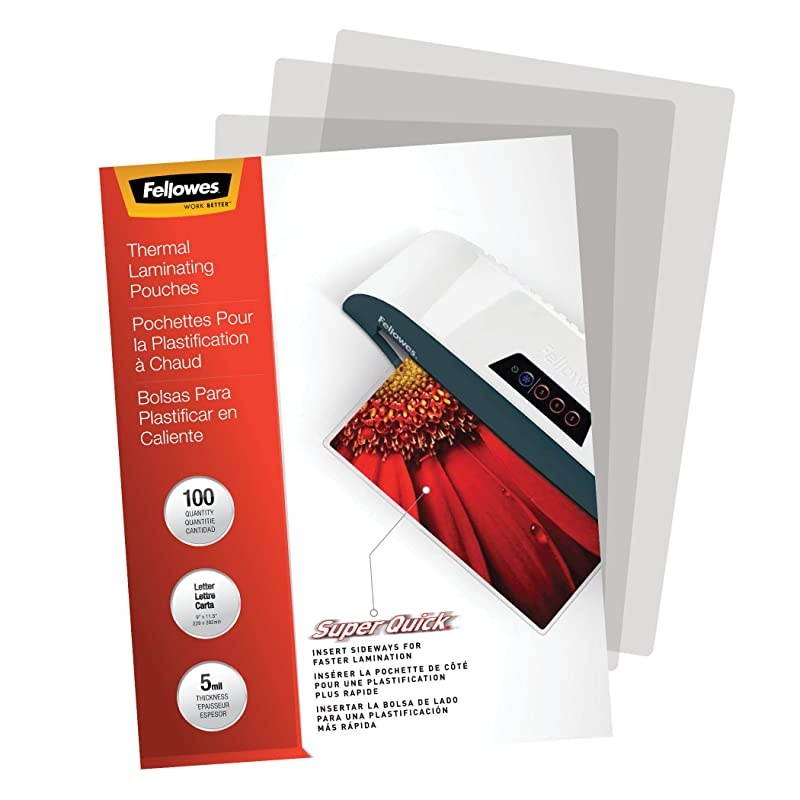 Laminating Pouches Thermal SuperQuick 115quotH x 9quotW Size 5 Mil 100 Pack 5223001