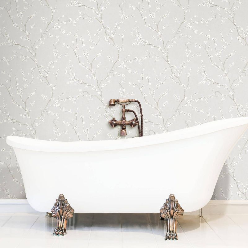 RoomMates Cherry Blossom Peel and Stick Wallpaper Neutral