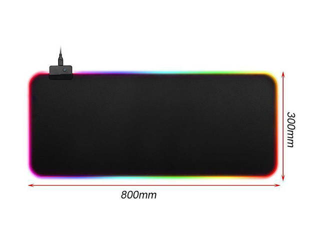 Large RGB Colorful LED Lighting Gaming Mouse Pad Mat 800*300mm for Computer PC Laptop Notebook (31.5 x 11.8 inches)