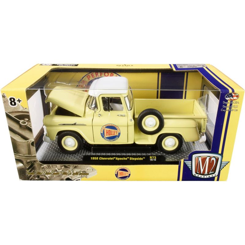 1958 Chevrolet Apache Stepside Pickup Truck Rich Cream "Holley" Ltd Ed 5880 pcs 1/24 Diecast Model Car by M2 Machines