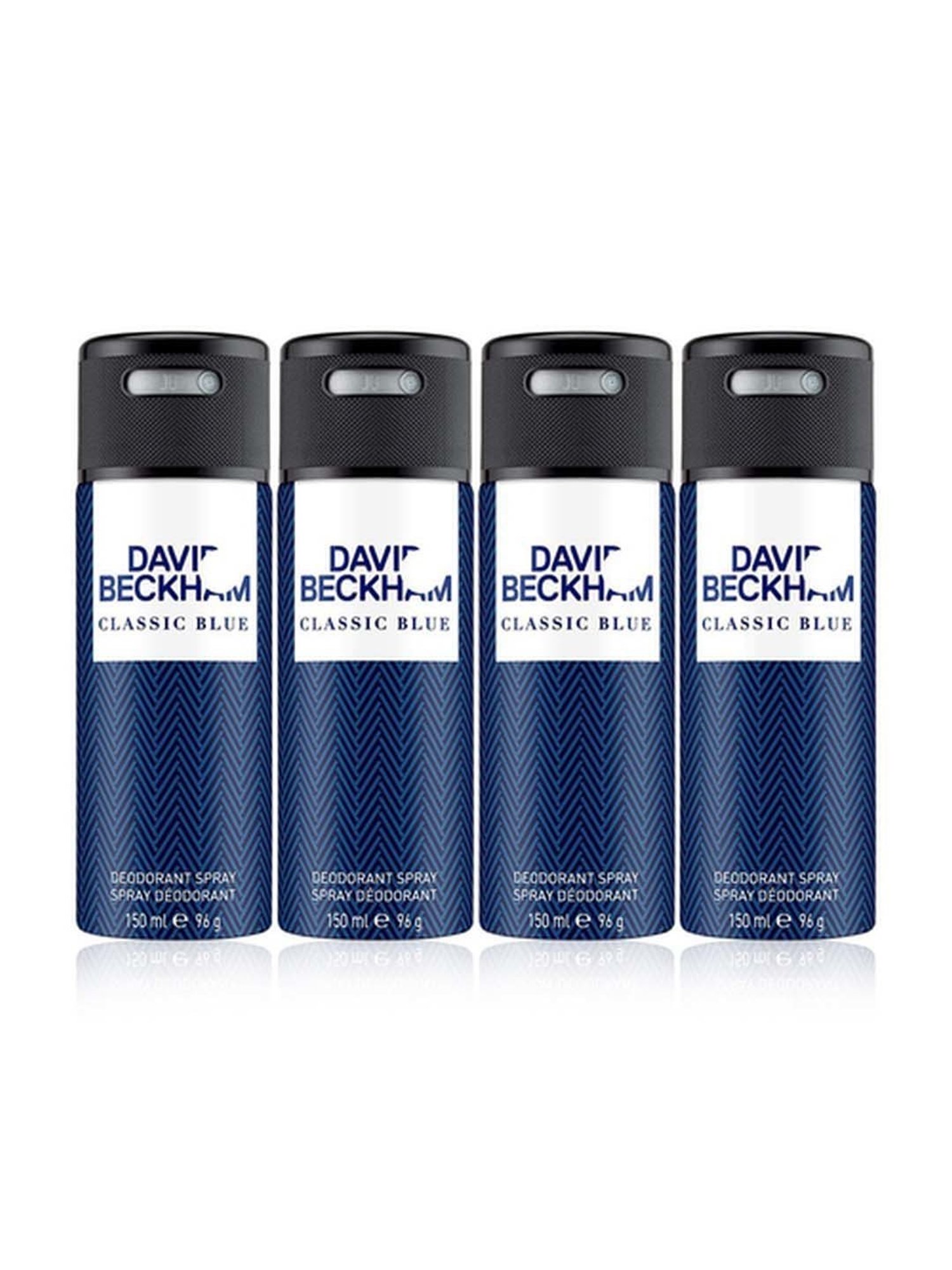 David Beckham Classic Blue Deodorant Spray (Pack of 4)