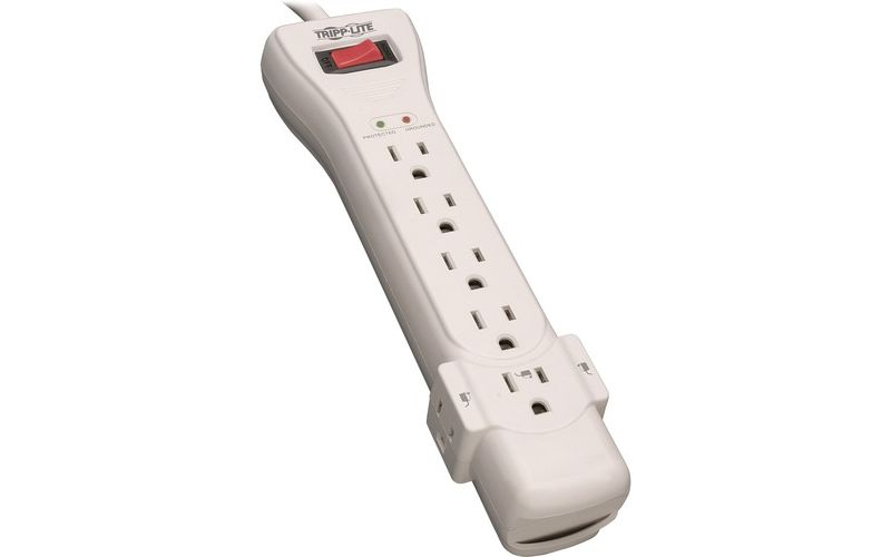 C2G 6-Outlet Surge Suppressor with (3) 1ft Outlet Saver Power Extension Cords - Receptacles: 6 x NEMA 5-15R - 270J