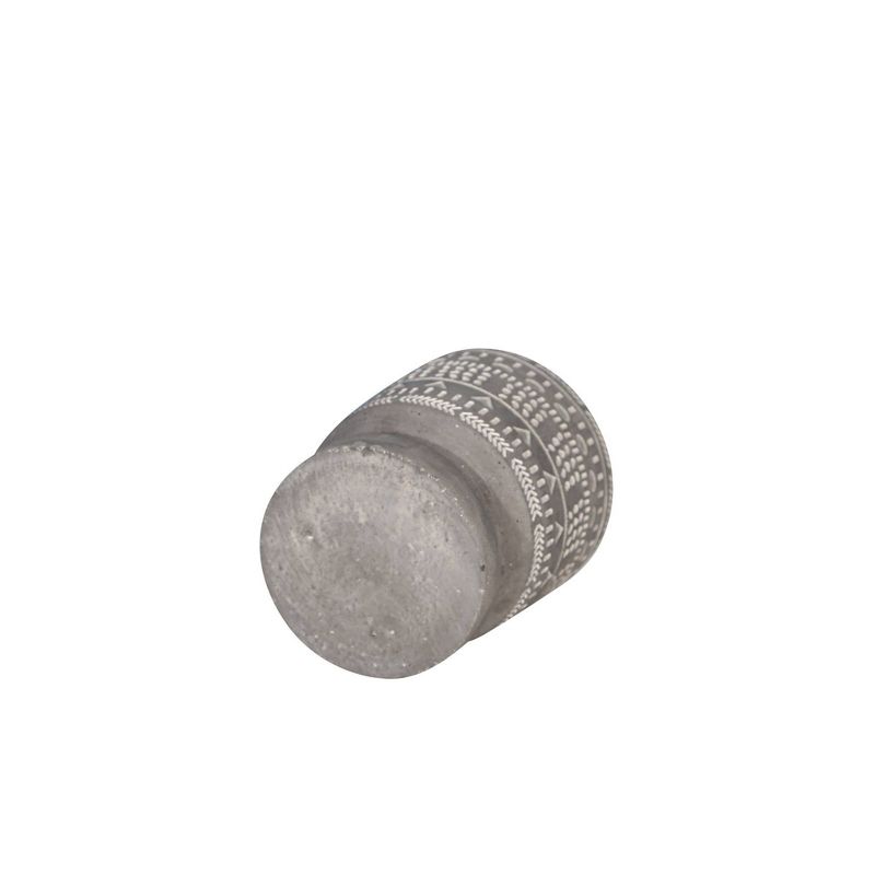 5" Geometric Pattern Planter with Saucer Gray - Sagebrook Home