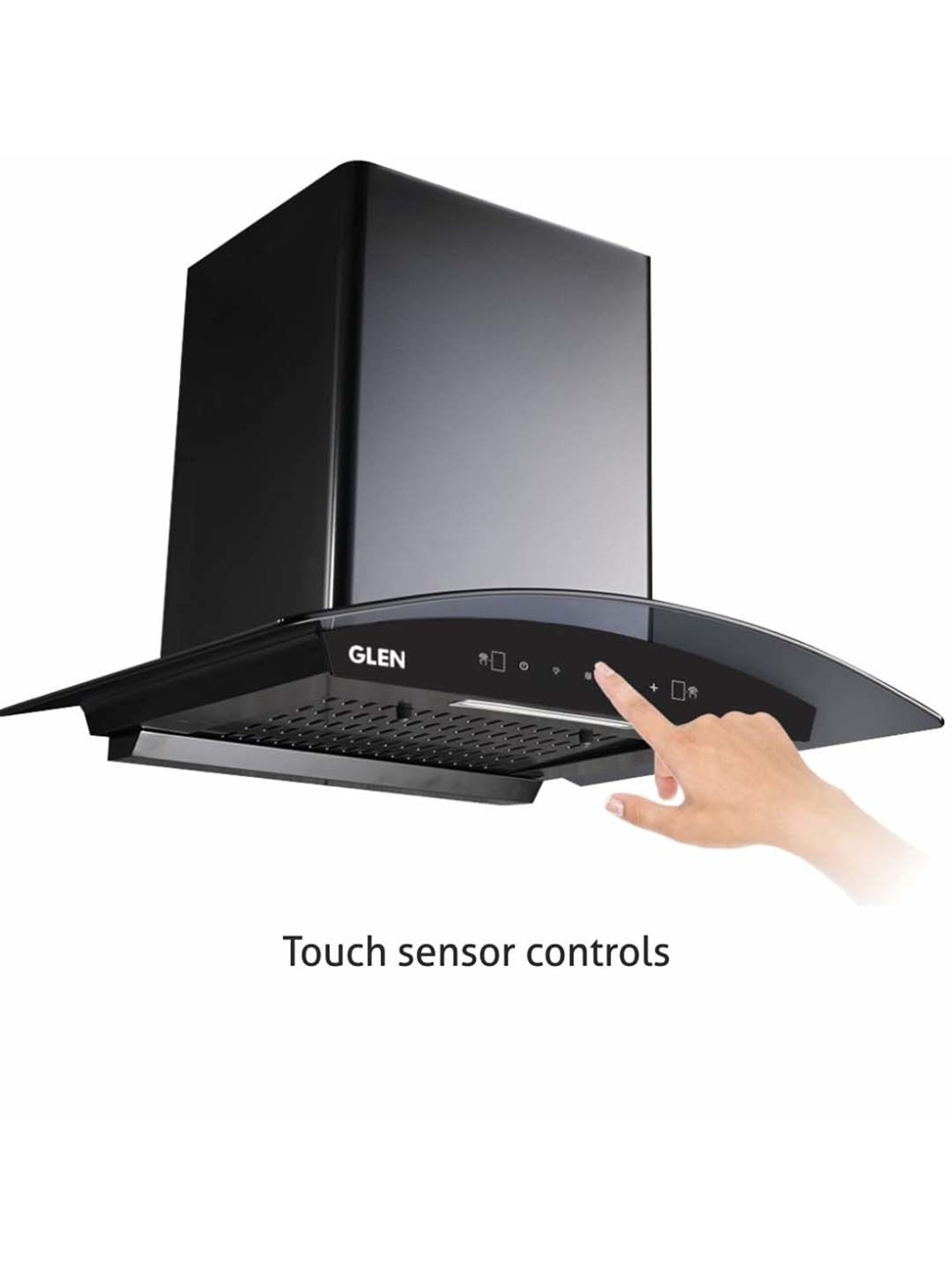Glen CH6060BLAC60 1200CMH 60cm Wall Mounted Chimney (Black)