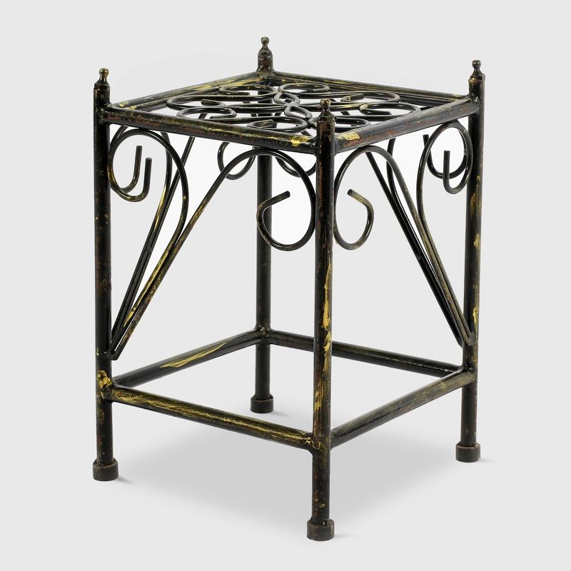 Small Square Iron Plant Stand Black/Gold - Ore International