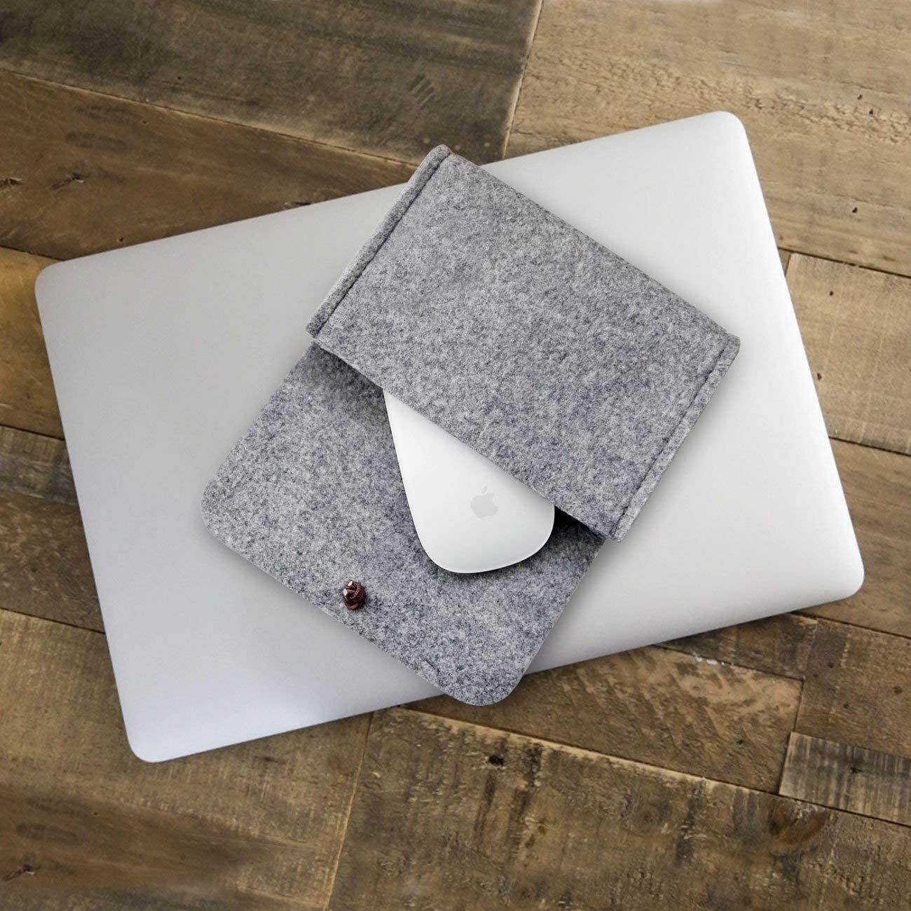 ProCase Felt Storage Case Bag Accessories Organizer for MacBook Laptop Mouse Power Adapter Cables Computer Electronics Cellphone Accessories Charger SSD HHD -Silver Grey