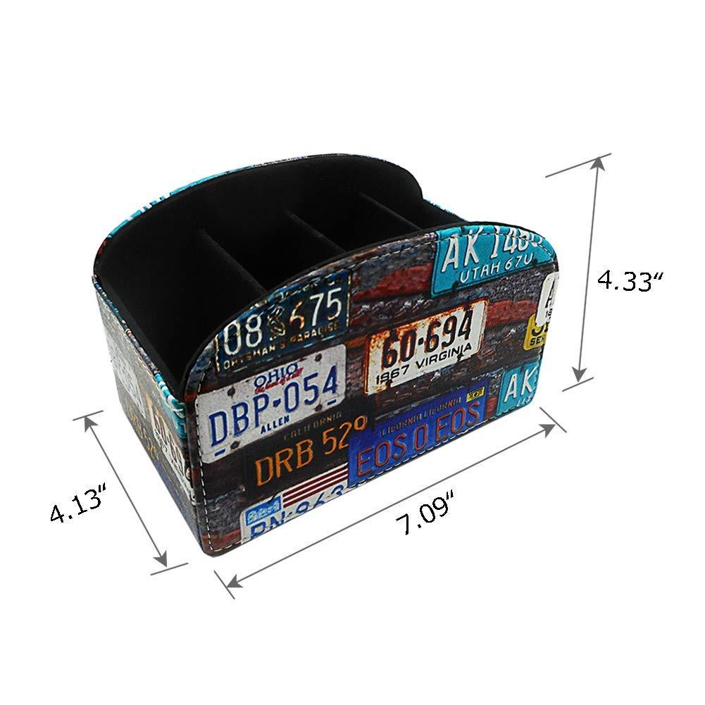 Fosinz Remote Control Holder Organizer Leather Control Storage TV Remote Control Organizer with 4 Spacious Compartments (Brand)