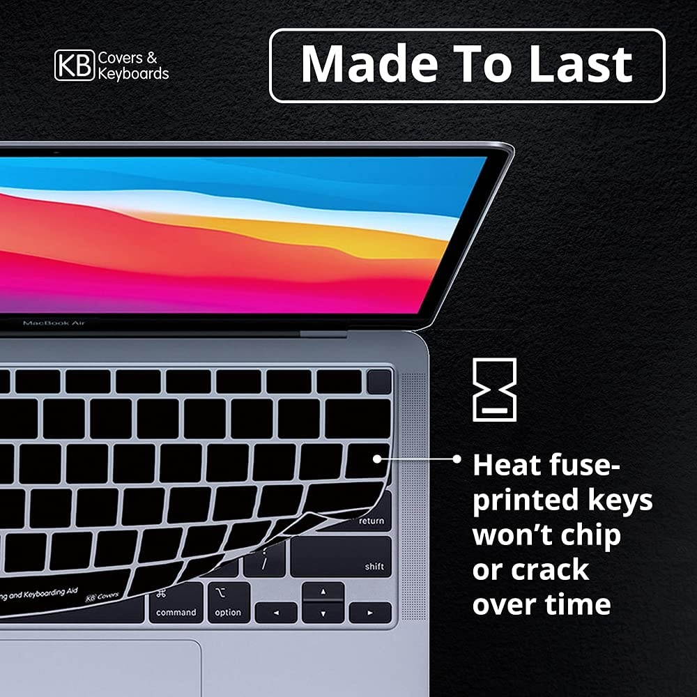 KB Covers Touch Typing Keyboard Cover Compatible with 13  MacBook Air w Magic Keyboard (2020+) | Ultra Thin Dust Water & Dirt Resistant Silicone Skins