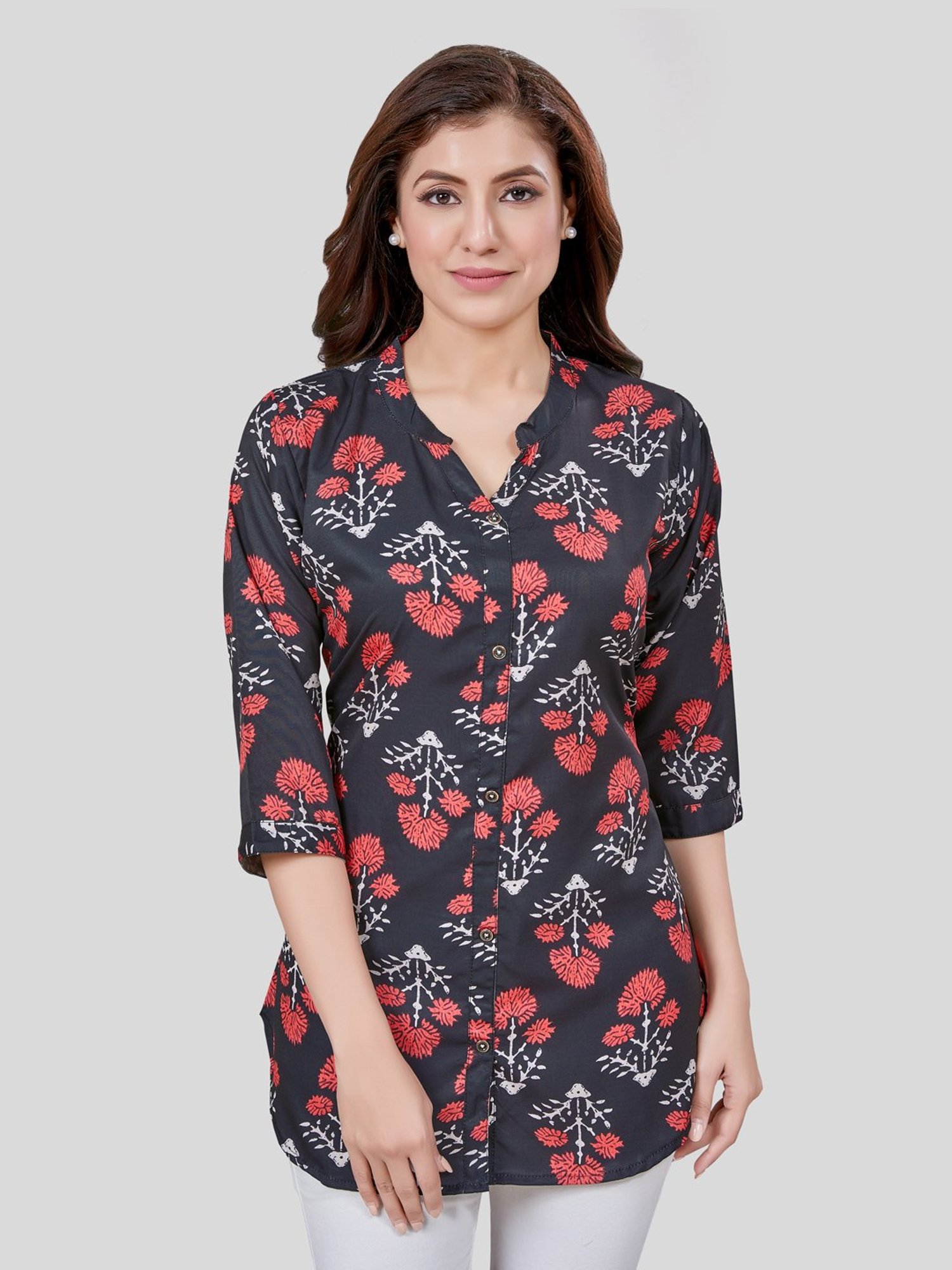 Saree Swarg Black Printed A Line Kurti