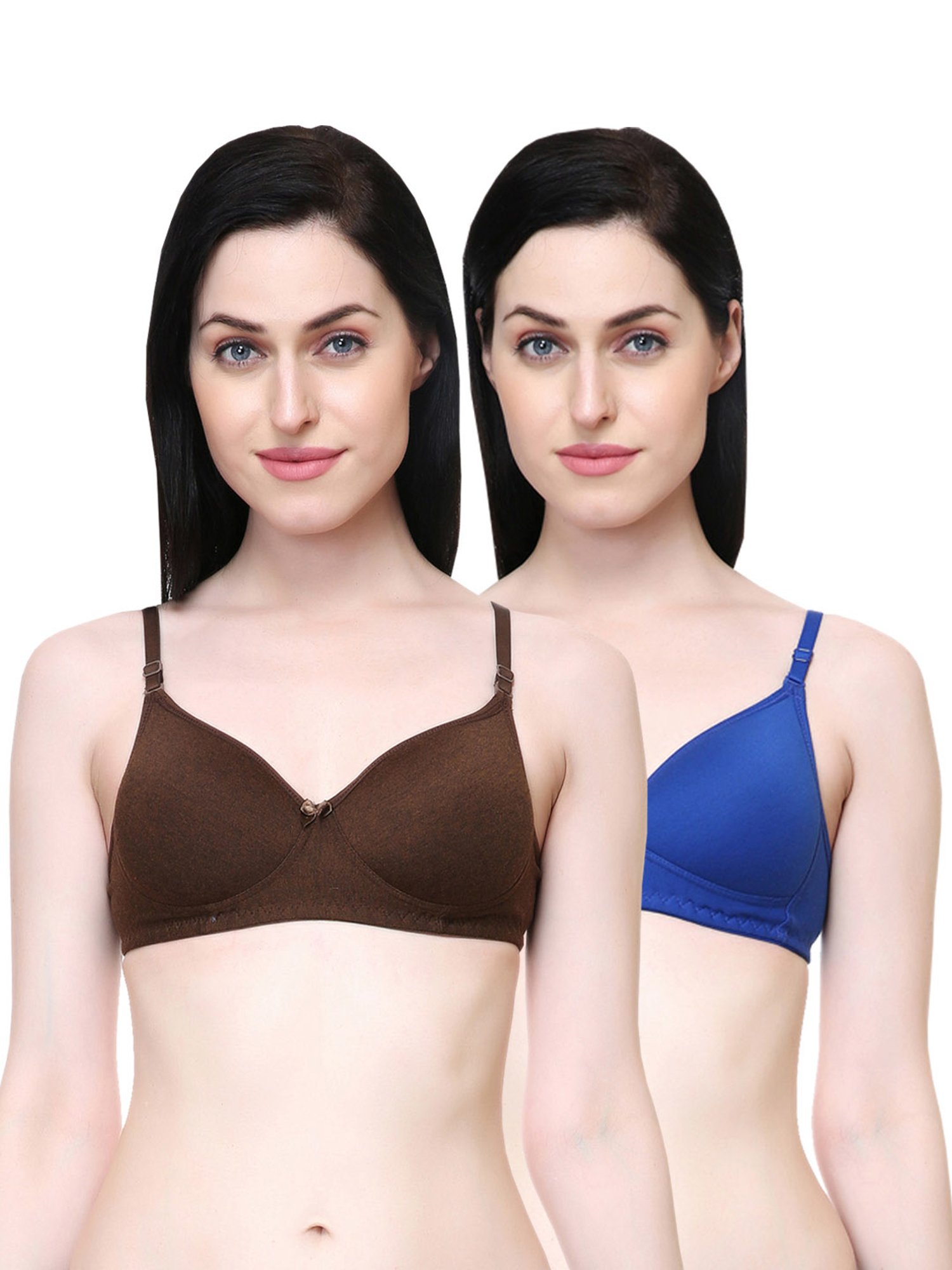 Lady Lyka Multicolor Non Wired Padded T-Shirt Bra (Pack Of 2)
