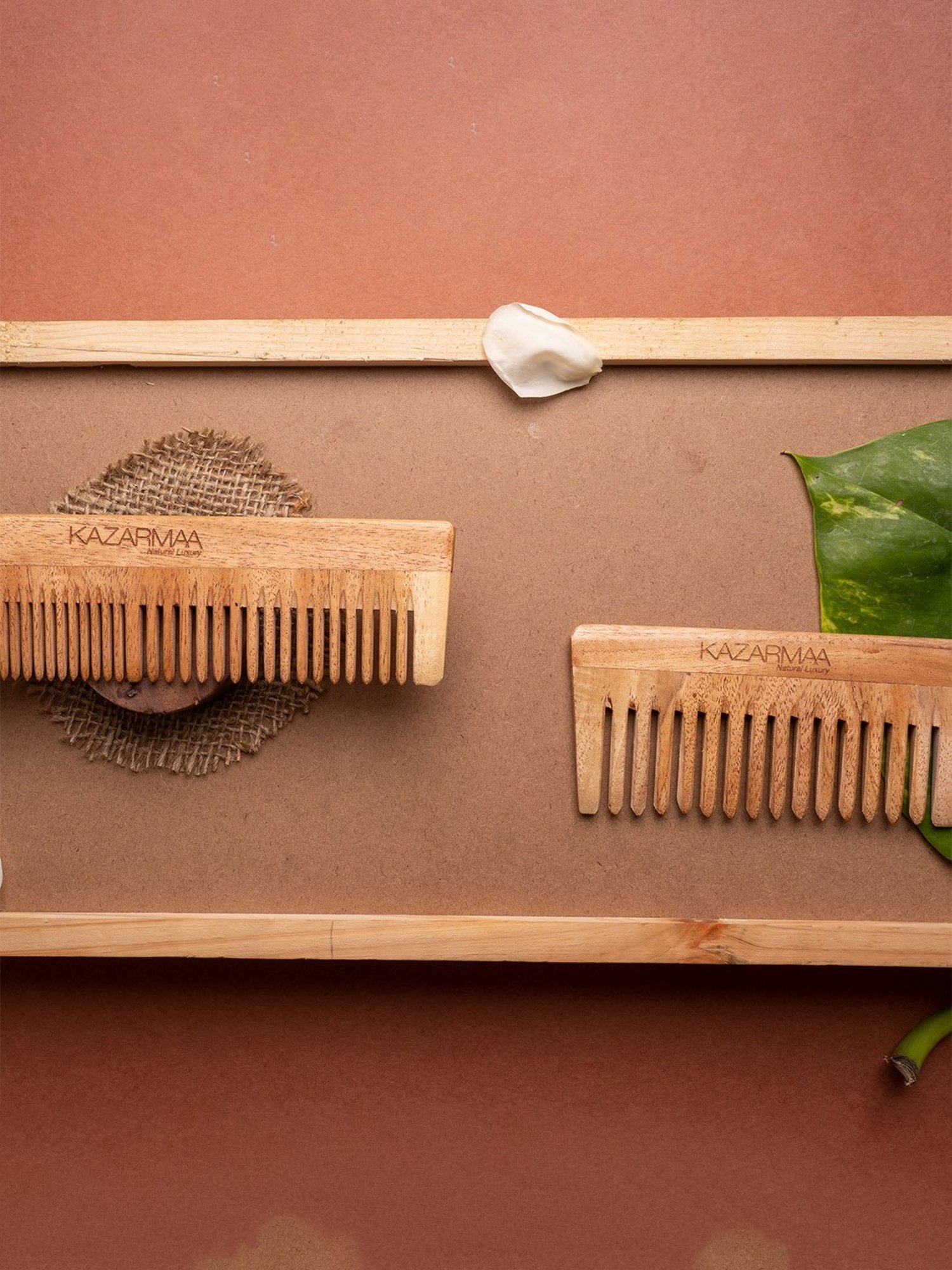Kazarmaa Neem Wood Comb - Pack of 2