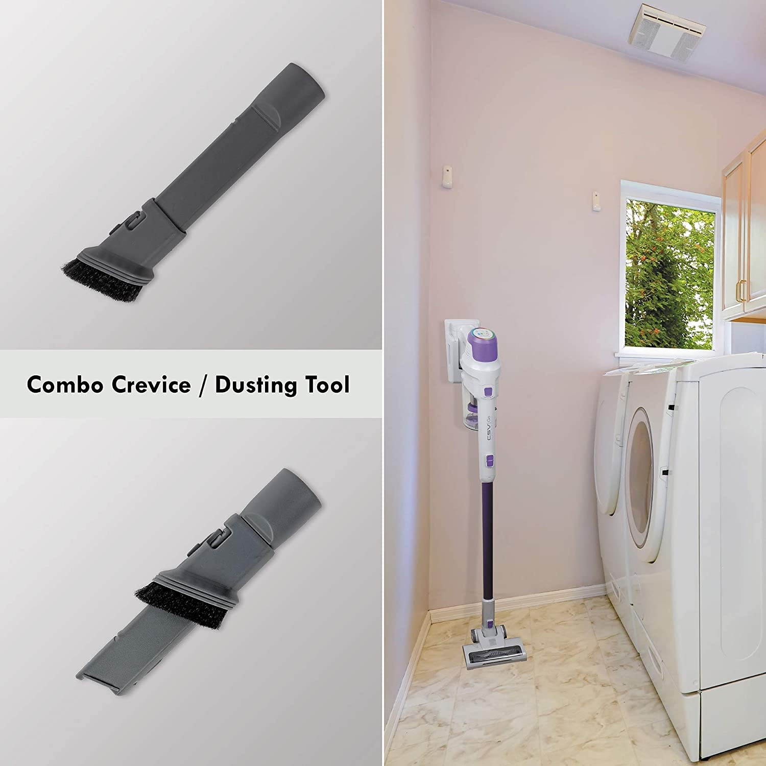 Kenmore 21.6V Lightweight 2-in-1 Vacuum, Hybrid, HEPA Filter, Lithium Ion Battery, 2-Speed Settings, Combo Tool Cordless Stick Vac, Purple