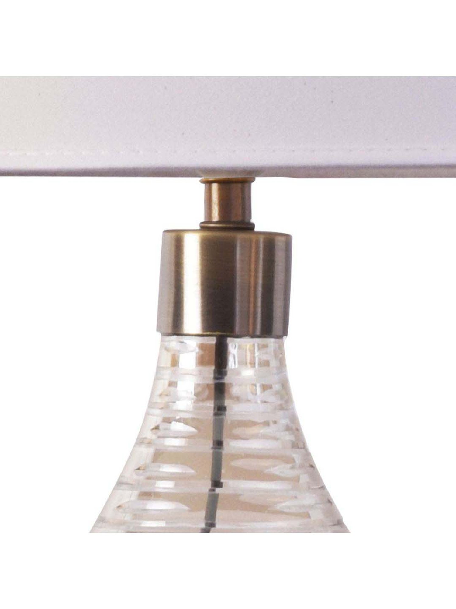 Kapoor E Illuminations White Whirlpool Rings Lustere Glass Table Lamp - Set of 1