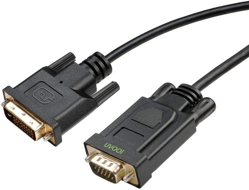 DVI to VGA Cable Adapter 6ft Male DVI-D (24+1) to VGA Male Video Cord Wire for Docking Station Computer Monitor HDTV Porjector