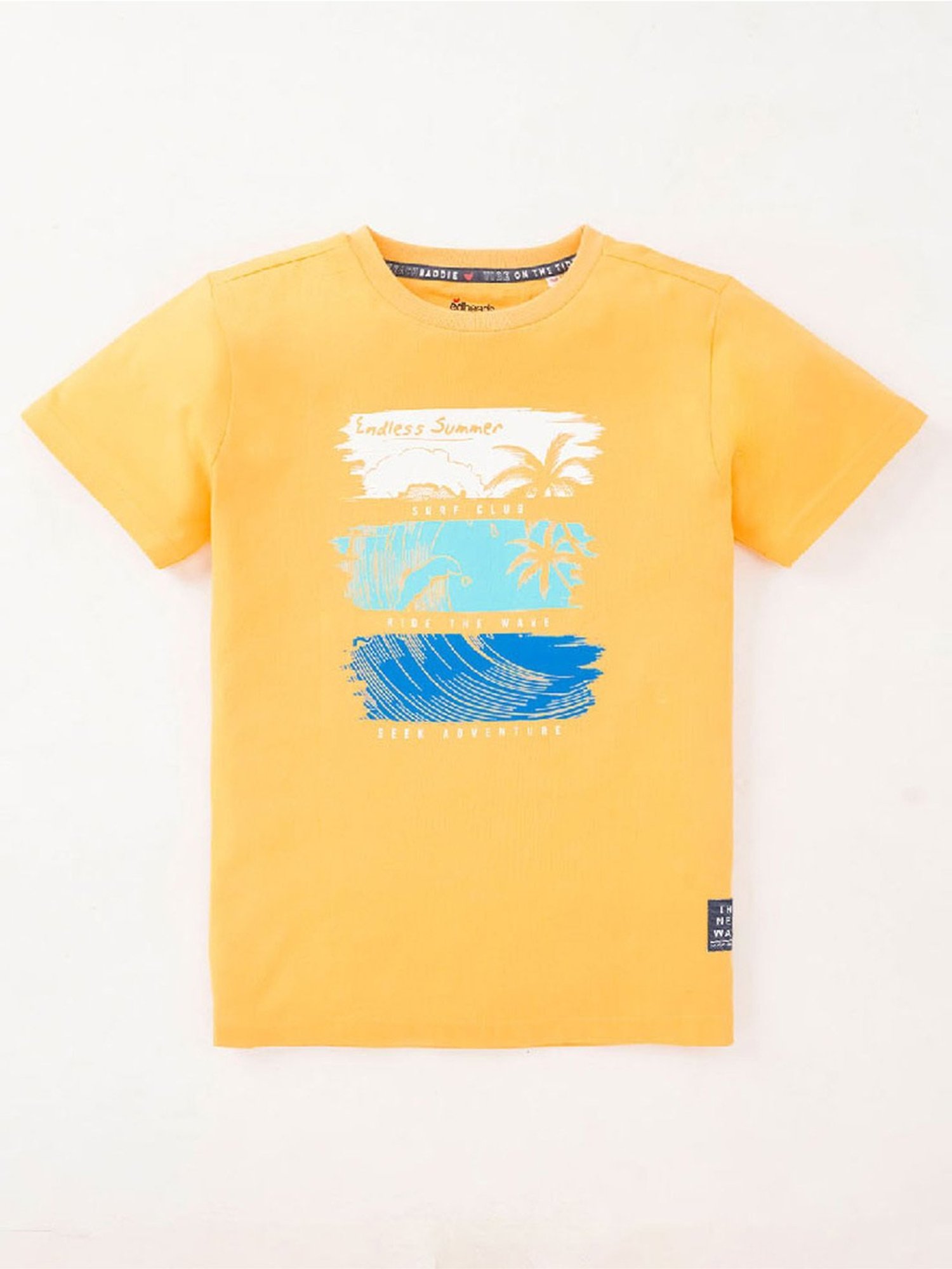 Edheads Kids Yellow Cotton Printed T-Shirt