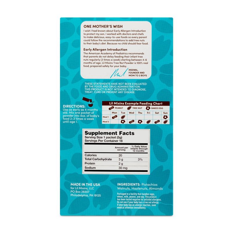 Lil Mixins Early Allergen Introduction Tree Nut Powder - 18ct/0.17oz Each