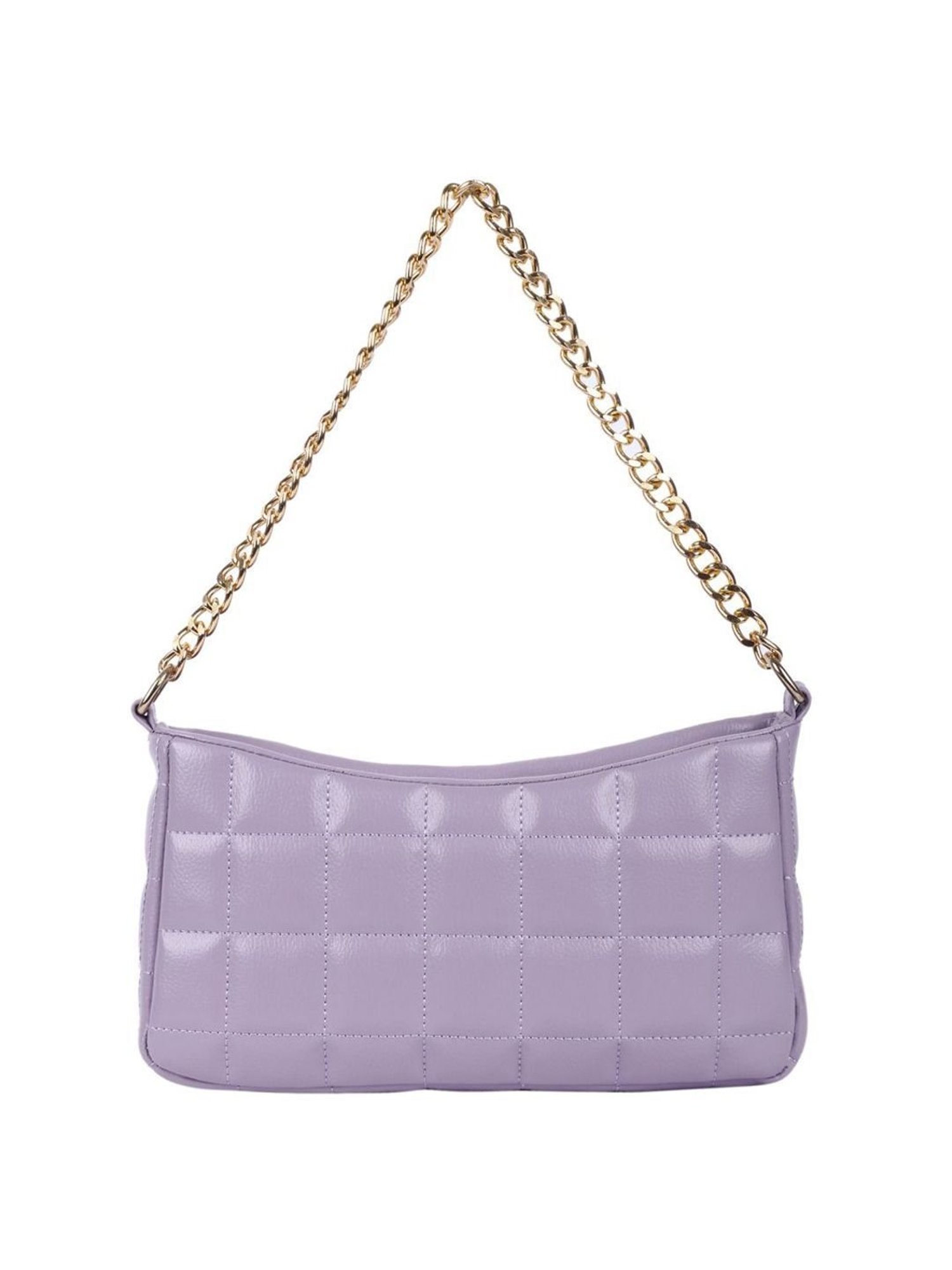Lino Perros Lavender Quilted Medium Shoulder Handbag