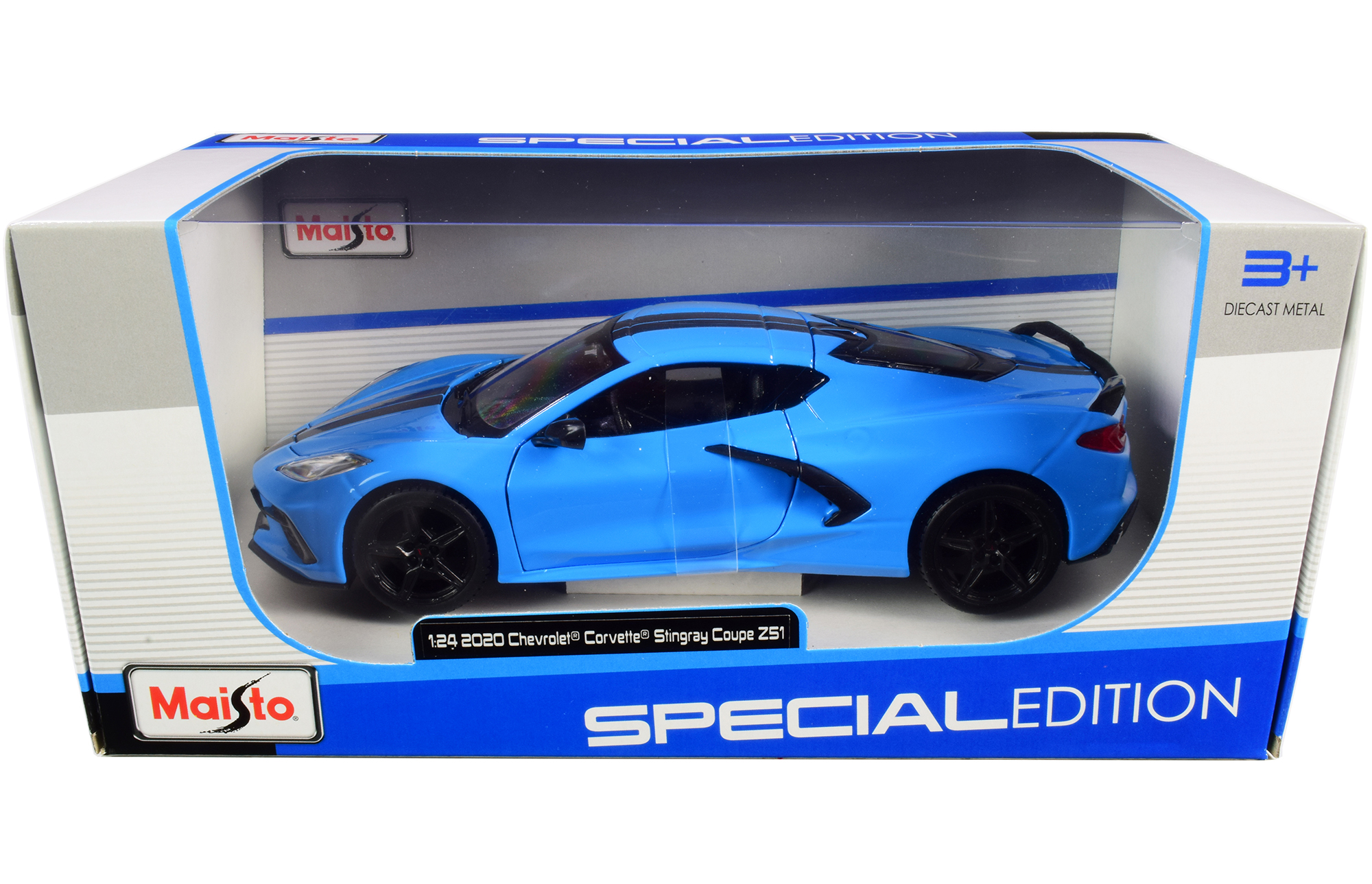 2019 Chevrolet Corvette Z06 Sebring Orange with Black Hood "Sports Cars" Series 1/64 Diecast Model Car by Auto World