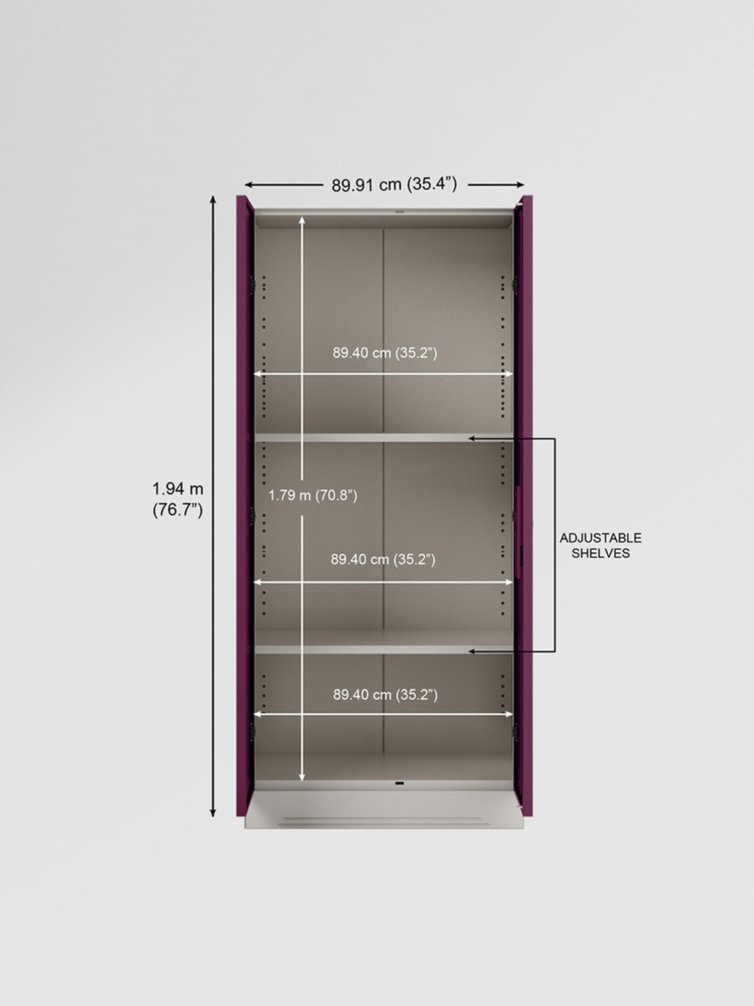 Godrej Interio Slimline 2-Door Steel Almirah, Purple (1-Year Warranty)