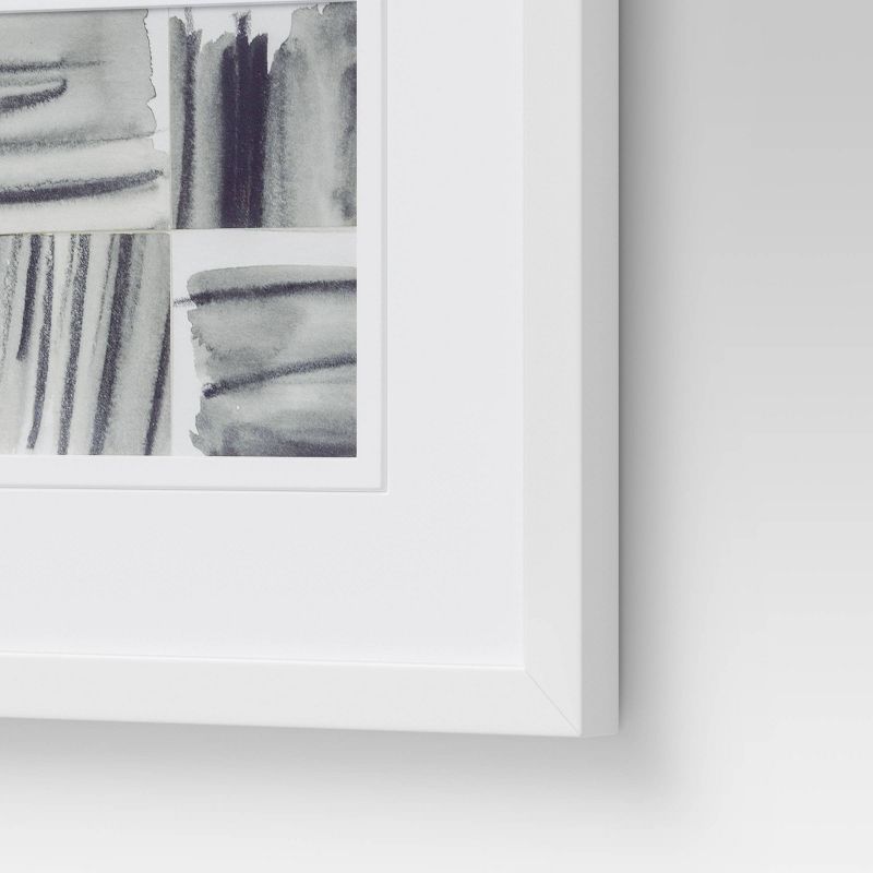 (Set of 2) 12" x 12" Framed Brushed Strokes Wall Art Gray - Project 62™