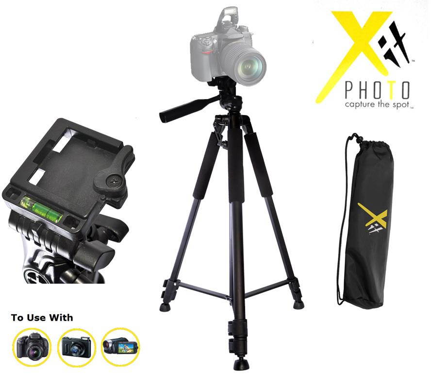 60" Xit Pro Series Aluminum Camera Tripod w/Bubble Level & Carrying Case XT60TRB