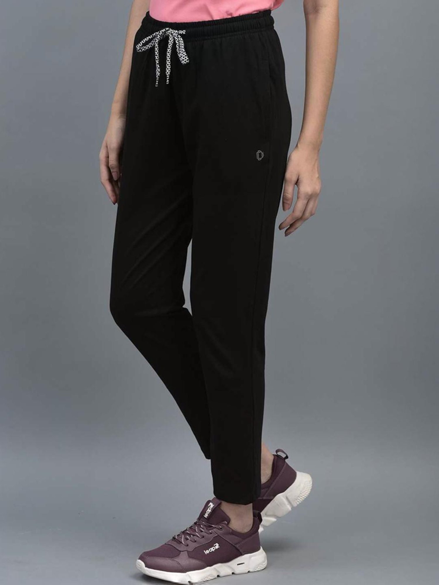 Dollar Black Cotton Track Pants