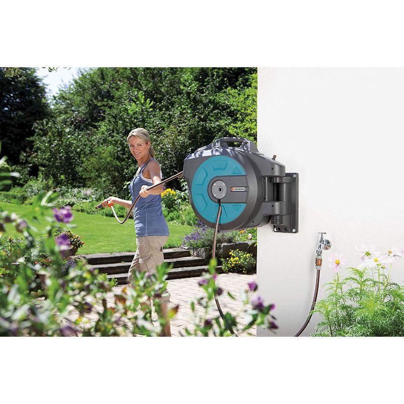 Gardena Comfort 50 Foot Wall Mounted Garden Hose Reel Box  (2 Pack)