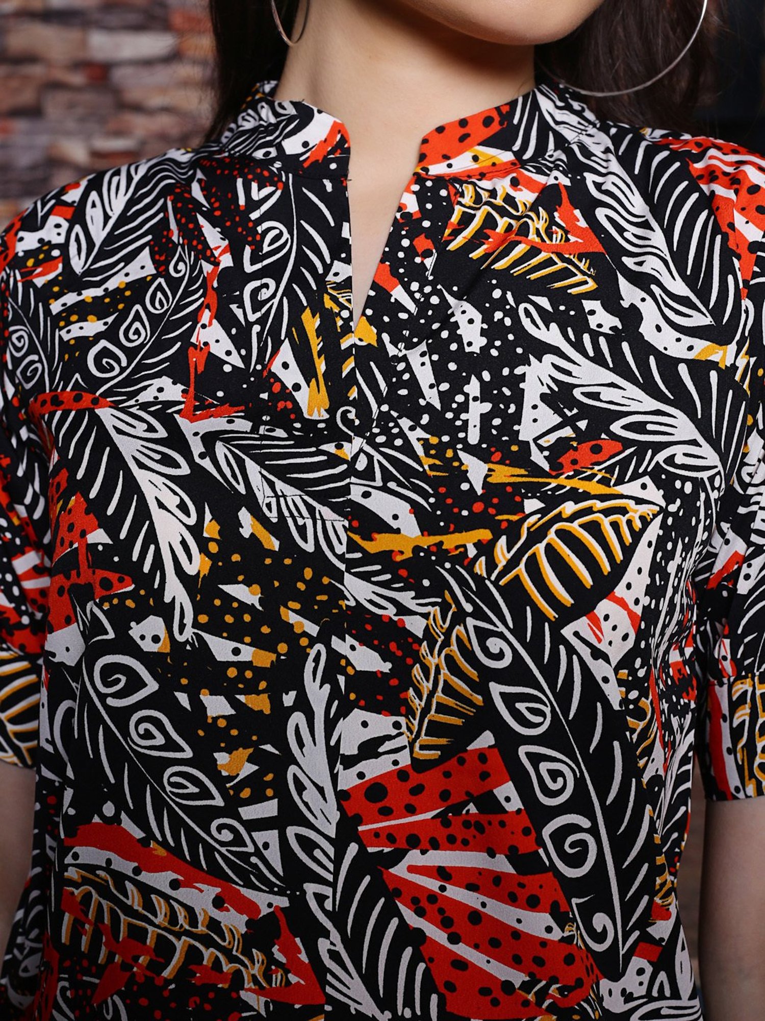 Sera Black Printed Top