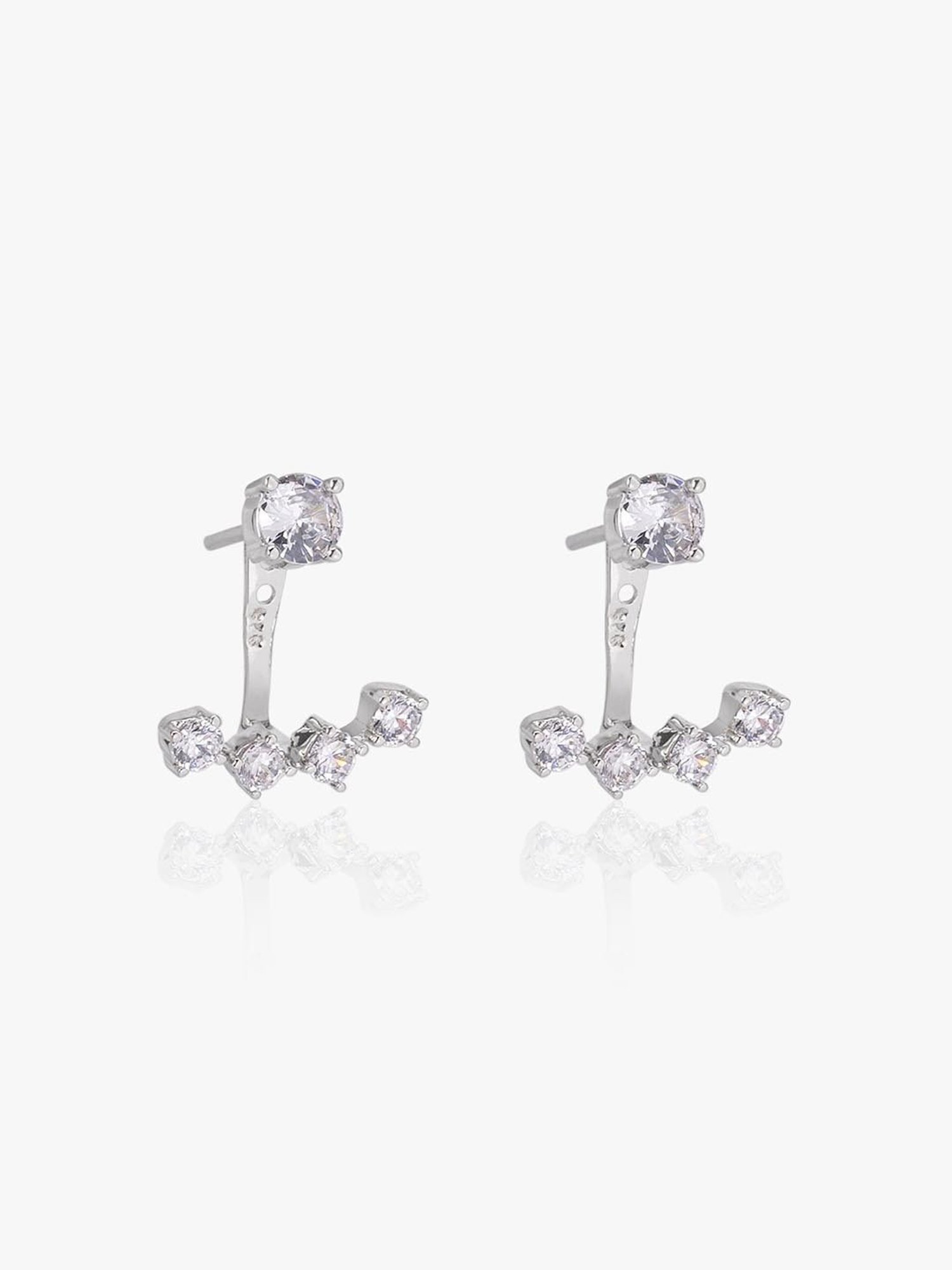 March by FableStreet Sterling Silver Zircon Ear Jacket Earrings for Women