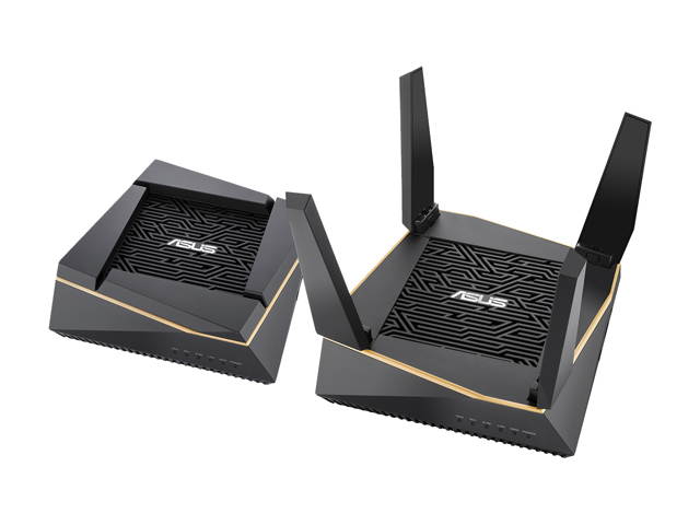 ASUS (RT-AX92U 2 Pack) Performance Mesh Tri-Band AX6100 WiFi Routers - Whole Home WiFi Mesh with 802.11AX (WiFi 6) AX Technology includes 4 LAN 1 USB 3.1 1 USB 2.0