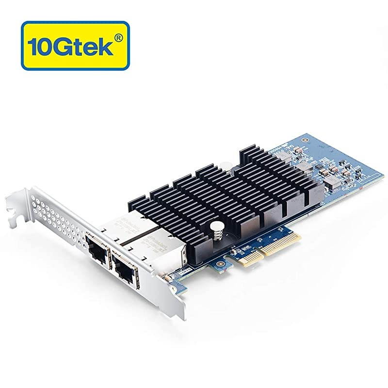 PCI-E NIC Network Card, Dual Copper RJ45 Port, PCI Express Ethernet LAN Adapter Support Windows Server/Linux/ESX, Compare to Intel X550-T2