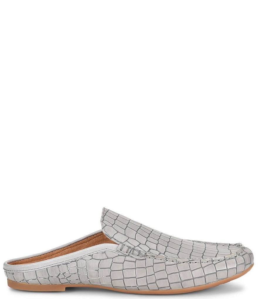 Born Capricorn Embossed Leather Mule Slides