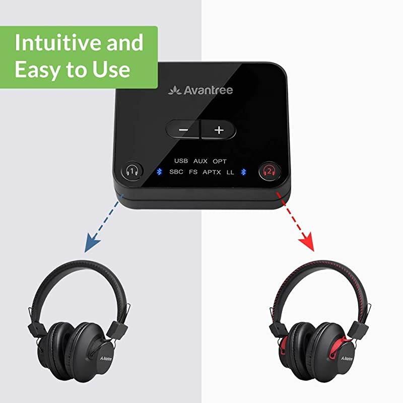 HT41899 Dual Bluetooth 50 Wireless Headphones for TV Watching with Transmitter Digital Optical AUX RCA PC USB 40 Hrs Playtime Wireless Hearing Headset Plug n Play No Audio Delay