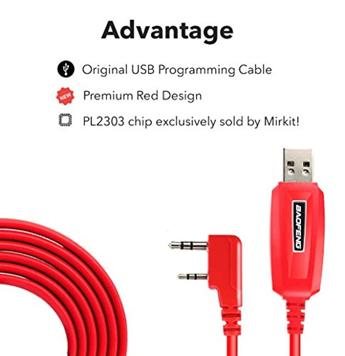 Baofeng USB Programming Cable 59 inch - Chip for Baofeng Two Way Ham Portable Radios: UV-5R / 5RA / 5R Plus / 5RE / bf F8HP / UV3R Plus/BF-888S /UV-82 / 5RX3 / GA-2S / BF-F8+ / H777 / UV-82HP