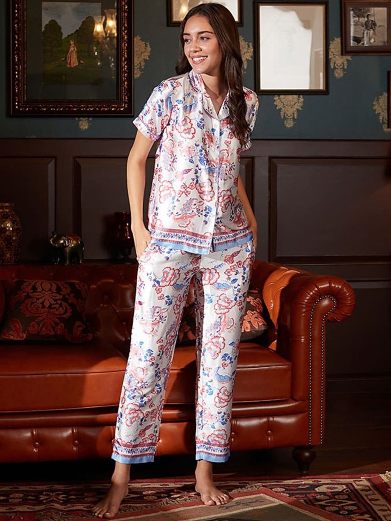 Dusk Attire Multicolor Floral Escape Pyjama Set