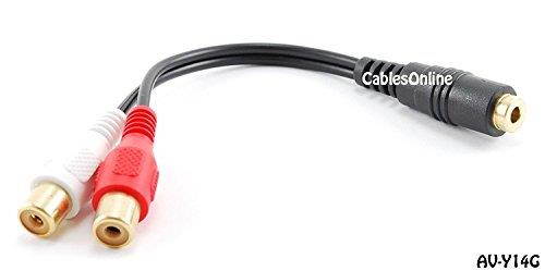 CablesOnline 6 inch Stereo Splitter 35mm Female to 2-RCA Audio -Jack Adapter (AV-Y14G)